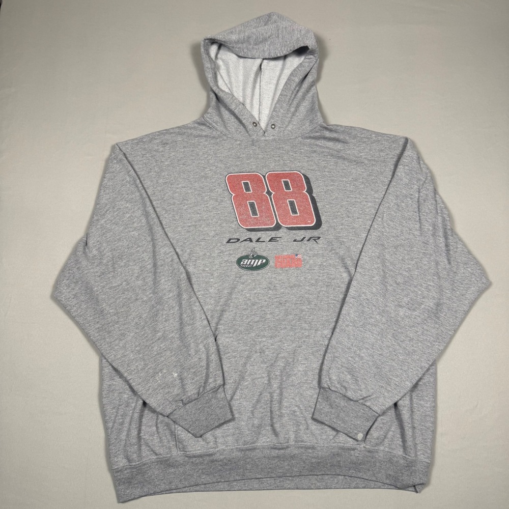 Winners Circle Dale Jr 88 NASCAR Hoodie Mens 2XL Grey Vintage Racing Sweatshirt